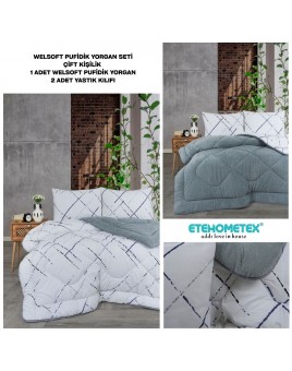 ETE HOMETEX ÇİFT KİŞİLİK WELSOFT UYKU SETİ YANSIMA GRİ 8696474232027
